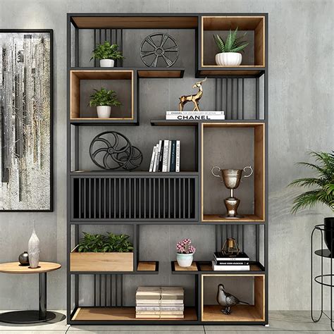 modern black metal shelves